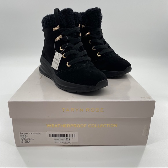 Taryn Rose Zahara Weatherproof Black Ankle Boots - Picture 9 of 9